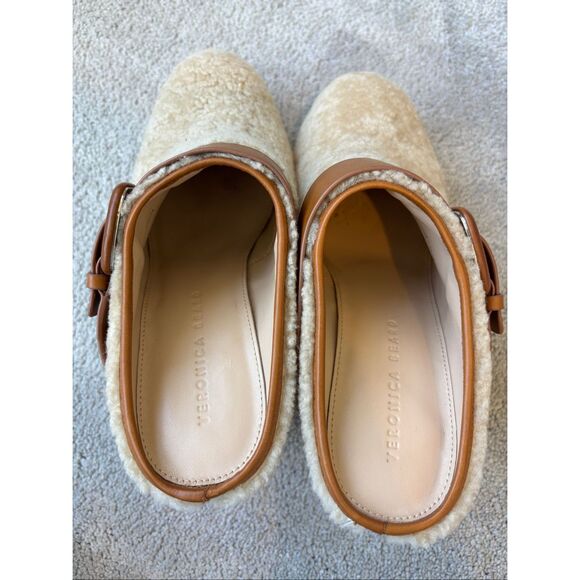 Nearly NEW Veronica Beard Dacey Shearling Mule Clogs, Sz 8.5, $495 - Picture 6 of 9